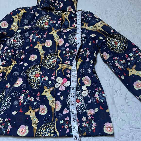 NWT Resogaa Fleece Lined Rain Jacket with Hood Size 140 - Picture 7 of 8